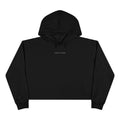 Coven x Coven cropped hoodie – black alternative streetwear hoodie with minimal logo and gothic street style