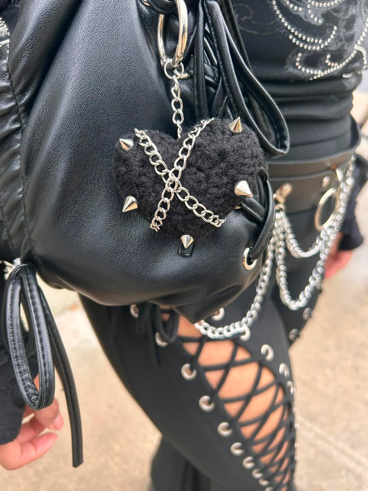 Crochet Cuties - Black Metal Bag Charm