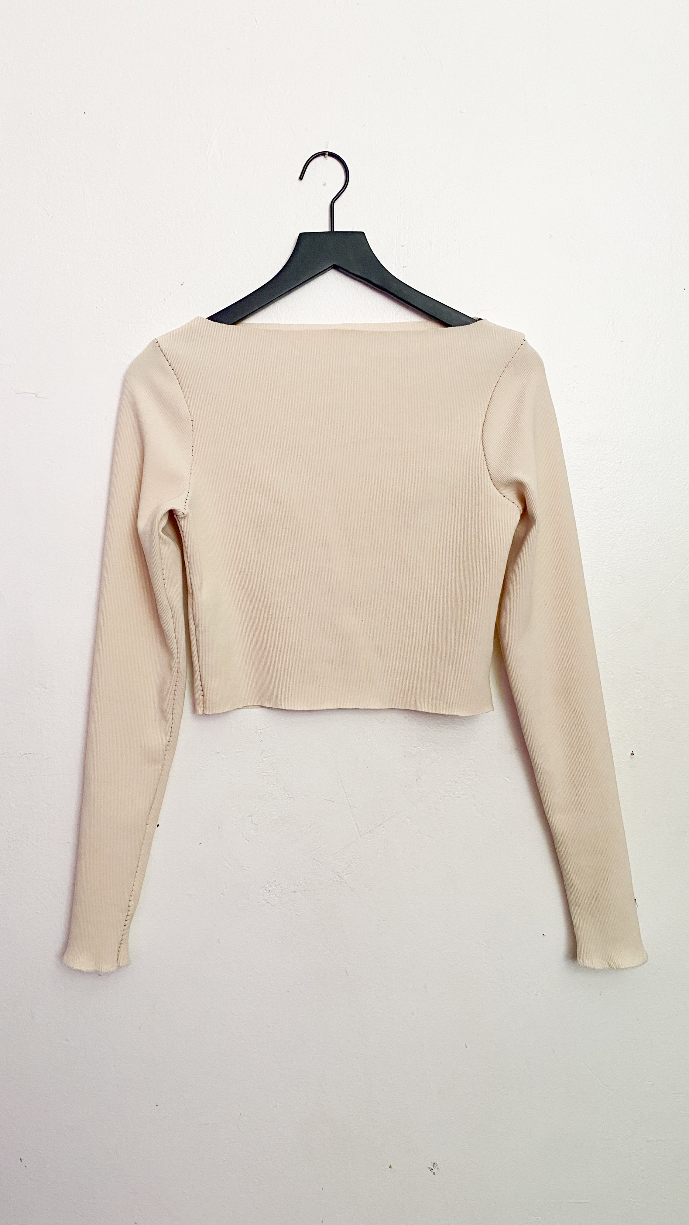 Bareline Bone crop top long sleeve