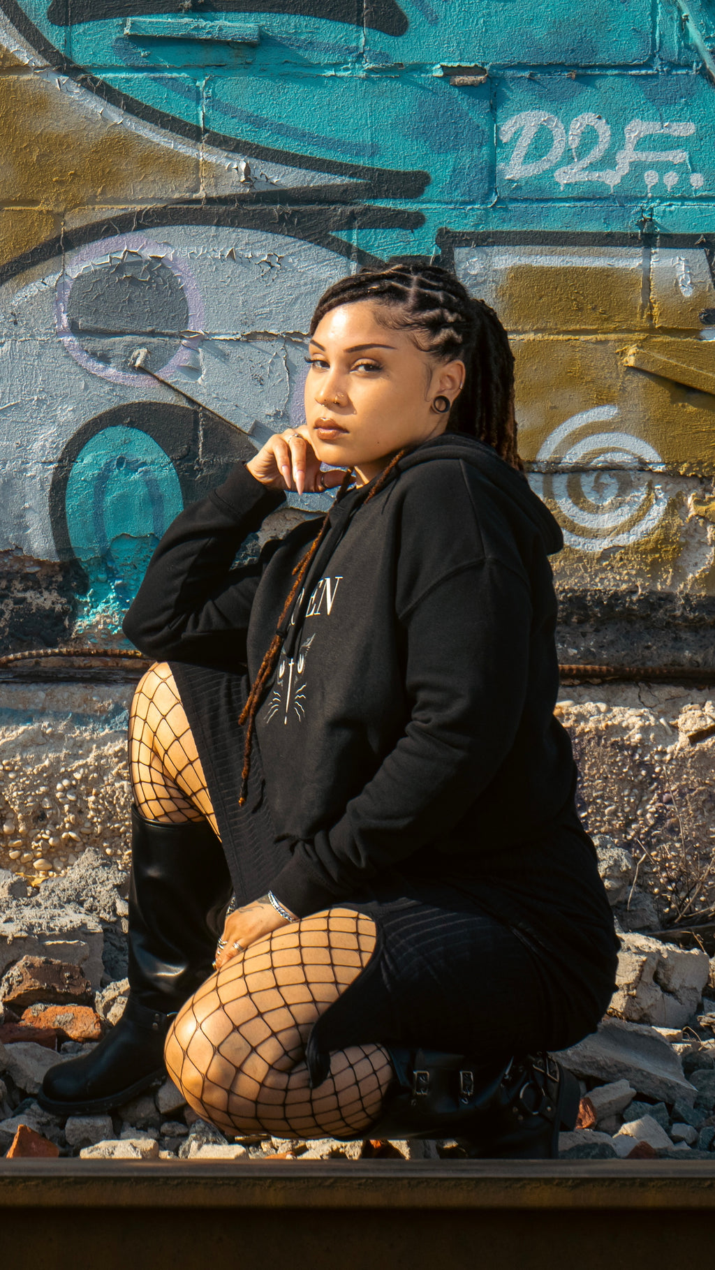 Coven Cat Eyes Cropped Hoodie