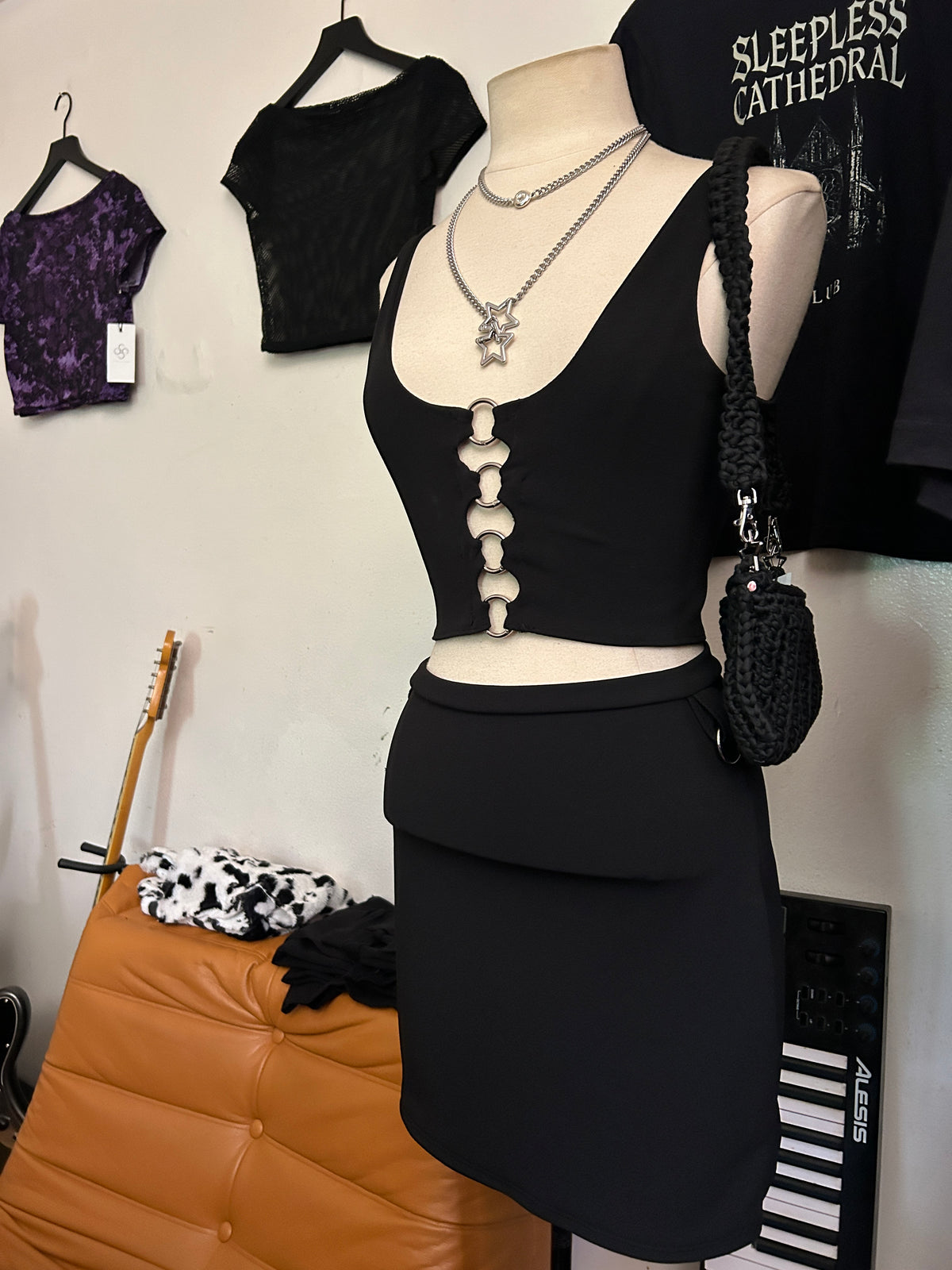 Silver fang mini skirt
