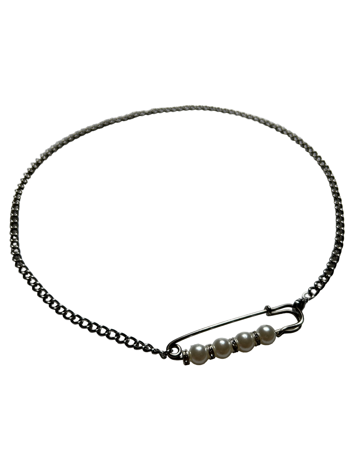 Safety Pin Chain - Pearls