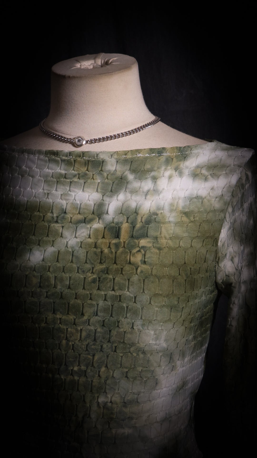 Serpent boat neck crop top long sleeve
