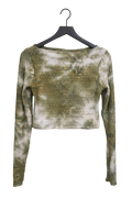 Serpent boat neck crop top long sleeve