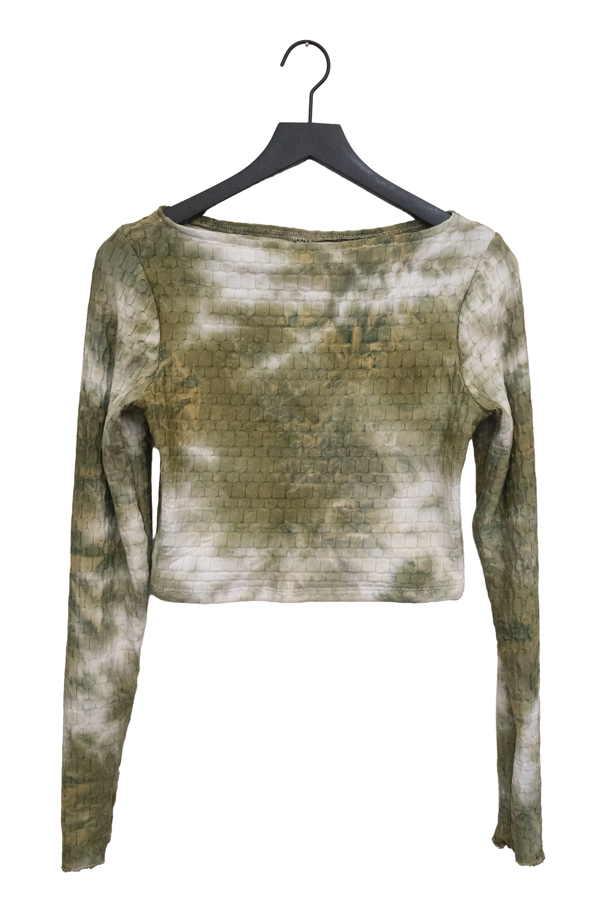 Serpent boat neck crop top long sleeve
